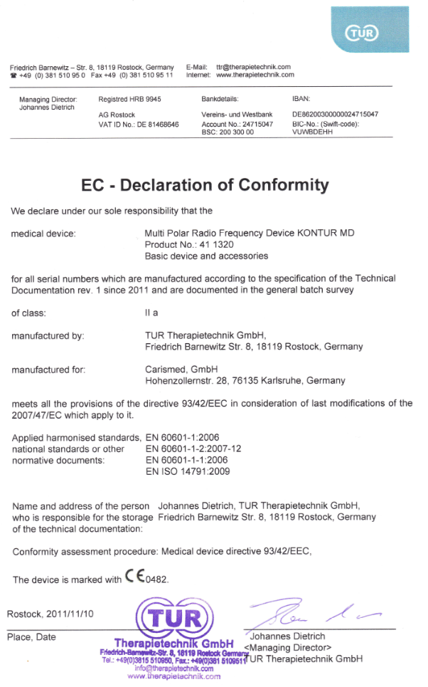EC - Declaration of Conformity